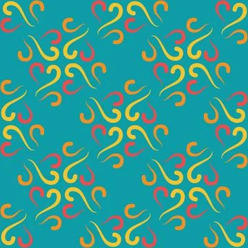 Seamless tile pattern in traditional style. Simple abstract spiral shapes. .. Stock Illustration