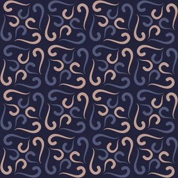 Seamless tile pattern in traditional style. Simple abstract spiral shapes. .. Illustrazione stock