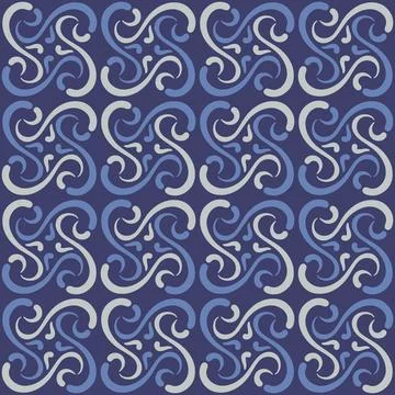 Seamless tile pattern in traditional style. Simple abstract spiral shapes. .. 스톡 일러스트