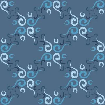 Seamless tile pattern in traditional style. Simple abstract spiral shapes. .. Stockillustratie
