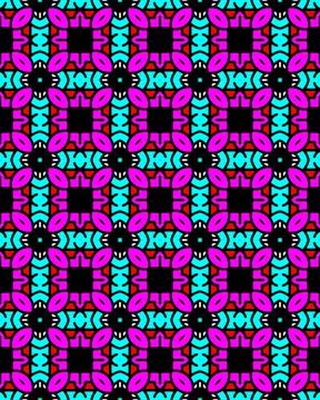 Seamless tile patterns of geometric squares in purple and light blue colors Stock Illustration