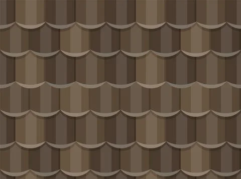 Seamless tile roof. Textured pattern of repeat ceramic rooftop. Clay tiles 스톡 일러스트