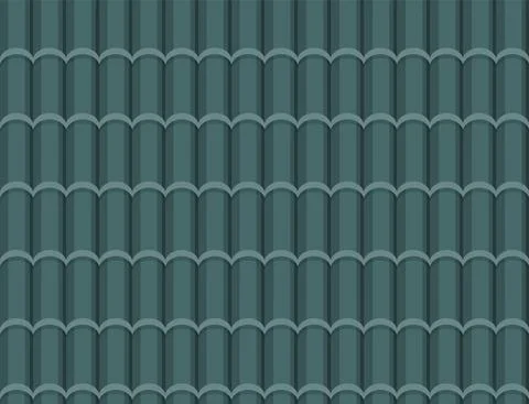 Seamless tile roof. Textured pattern of repeat ceramic rooftop. Clay tiles 스톡 일러스트