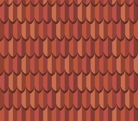 Seamless tile roof. Textured pattern of repeat ceramic rooftop. Clay tiles 스톡 일러스트