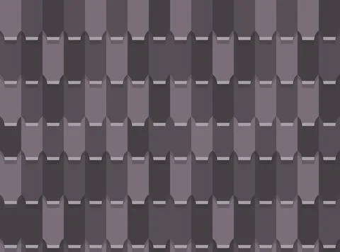 Seamless tile roof. Textured pattern of repeat ceramic rooftop. Clay tiles Stock Illustration
