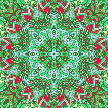 Seamless tile texture. Tracery mehndi design image. Ethnic doodle art. Curved Stock Illustration