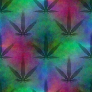 Seamless tileable marijuana background Stock Illustration