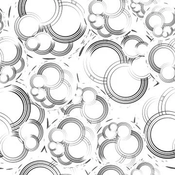 Seamless tileable pattern with abstract circles black and white Stock Illustration