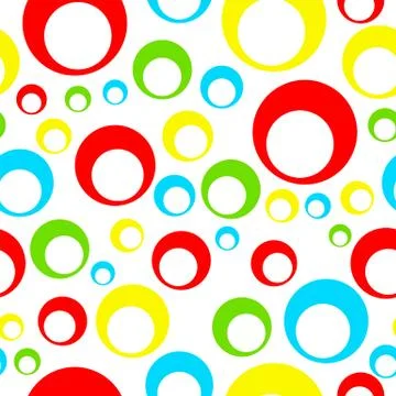 Seamless tileable pattern with circles in multiple colors Stock Illustration