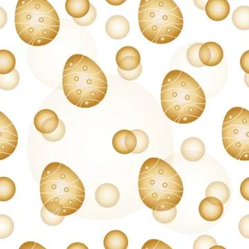 Seamless tileable pattern with golden Easter eggs Stock Illustration