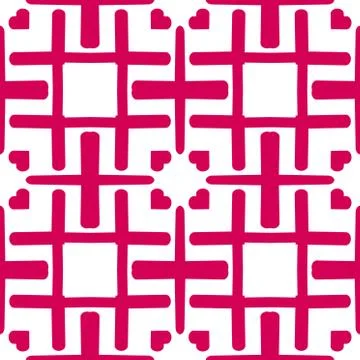 Seamless tileable pattern with hearts over white Illustrazione stock