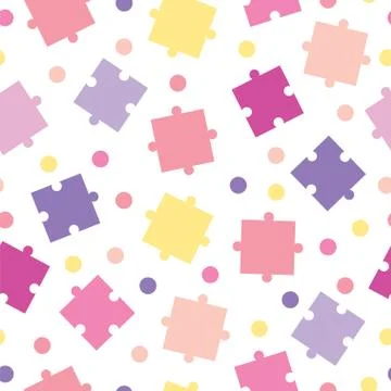 Seamless tileable pattern with puzzle pieces vector Stock Illustration