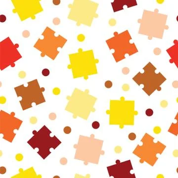 Seamless tileable pattern with puzzle pieces vector Stock Illustration