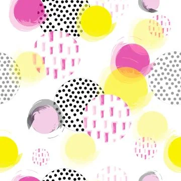 Seamless tileable texture with pink circle bubbles Stock Illustration