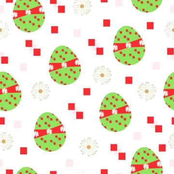 Seamless tileable vector with Easter eggs Stock Illustration