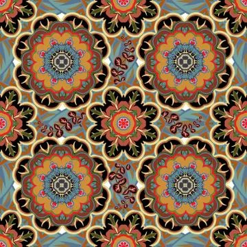 Seamless tiled pattern Royal luxury classical damask vector design. Vector 스톡 일러스트