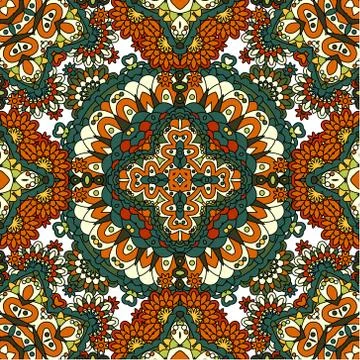 Seamless tiled pattern Royal luxury classical damask vector design. Brown bright 스톡 일러스트