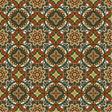 Seamless tiled pattern Royal luxury classical damask vector design. Brown bright 스톡 일러스트