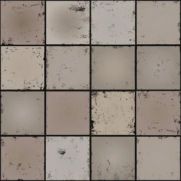 Seamless Tiling Dirty Gritty Old Brown Ceramic Tile Wall Surface Texture Vector Stock Illustration