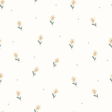 Seamless tiny blossom pattern background, sweet greeting card Stock Illustration