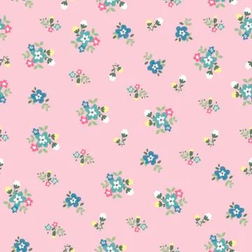 Seamless tiny cute flower pattern Stock Illustration