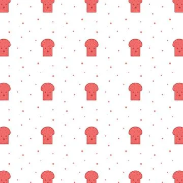 Seamless Toast Food For Breakfast Pattern Stock Illustration