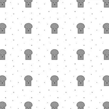 Seamless Toast Gray Slice For Breakfast Pattern Stock Illustration