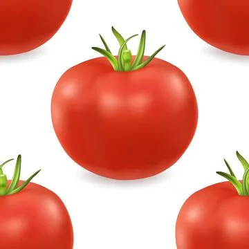 Seamless Tomato Pattern Background, Vector Illustration. Fresh Red Tomato イラスト素材