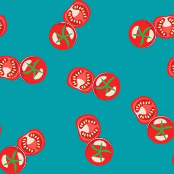 Seamless tomato pattern for fruit background Stock Illustration
