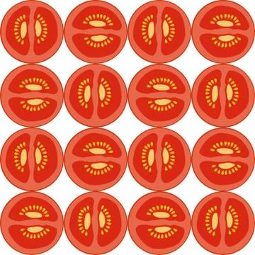 Seamless tomato pattern Stock Illustration