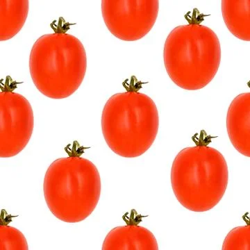 Seamless tomatoes pattern Stock Photos