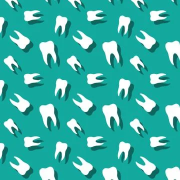 Seamless Tooth With Shadow Medical Pattern Stock Illustration