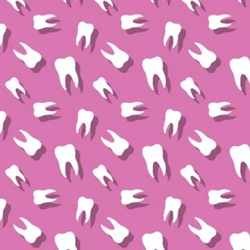 Seamless Tooth With Shadow Pattern Stock Illustration