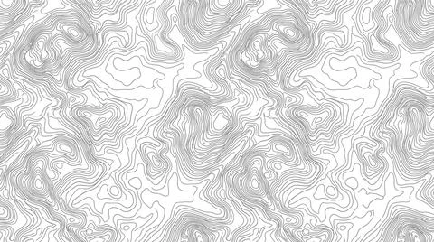 Seamless topographic map lines creating abstract pattern on white backgroun.. Stock Illustration