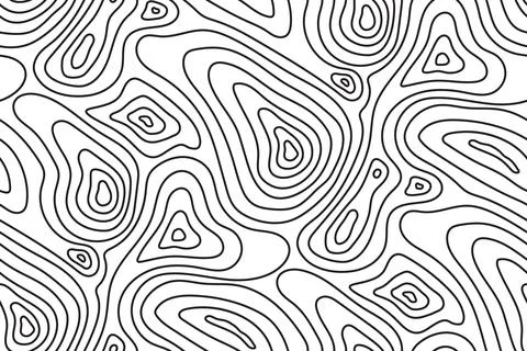 Seamless topographic map texture. Line topography map contour background Stock Illustration