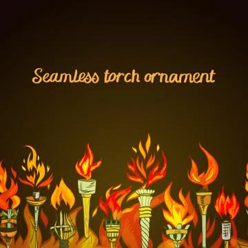 Seamless torch ornament イラスト素材