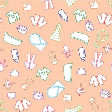 Seamless toys background Stock Illustration