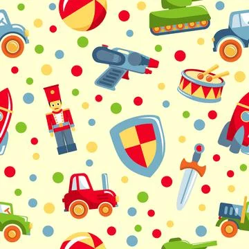 Seamless toys pattern Illustrazione stock