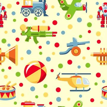 Seamless toys pattern Stock Illustration