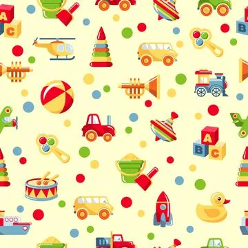 Seamless toys pattern Stock Illustration