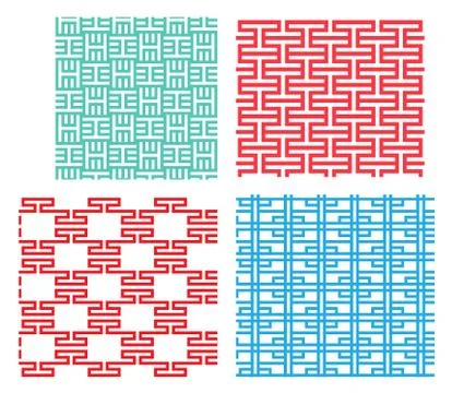 Seamless tracery pattern in modern Korean style Stock Illustration
