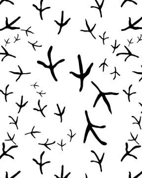 Seamless of traces of birds Stock Illustration