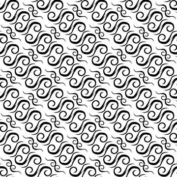 Seamless Traditional Batik Pattern in Black and White Stock Illustration