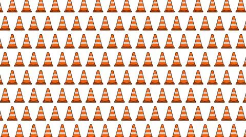Seamless traffic cone pattern with repeating road safety icons Stock Illustration