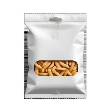 Seamless Transparency, Top View Blank Plastic Snack Bag Mockup Stock Photos