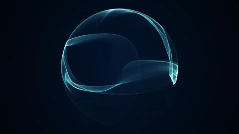 Seamless transparent blue energy orb on dark digital background, futuristic.. Stock Footage 341402497