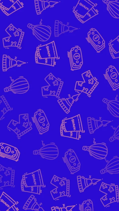 Seamless travel doodle pattern with landmarks and hot air balloons Stock Footage 328176065
