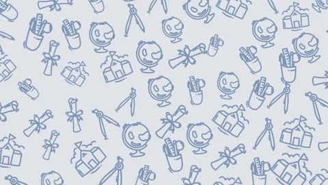 Seamless travel icon pattern background with globes compasses backpacks Stock Footage 328878031