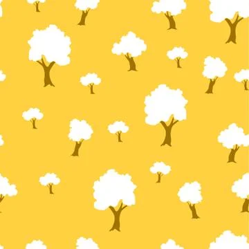 Seamless tree plant  pattern background in vector Illustrazione stock