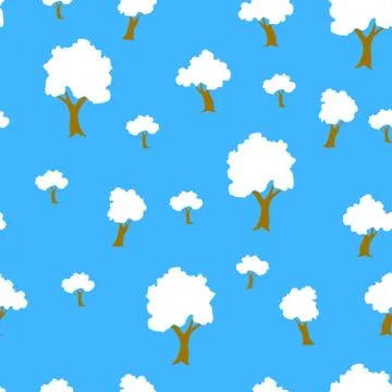 Seamless tree plant  pattern background in vector イラスト素材